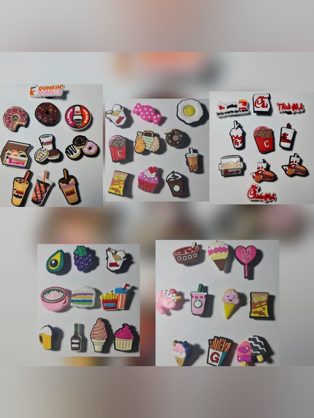 Food Shoe Charms for Crocs Chick fil A Dunkin Donuts